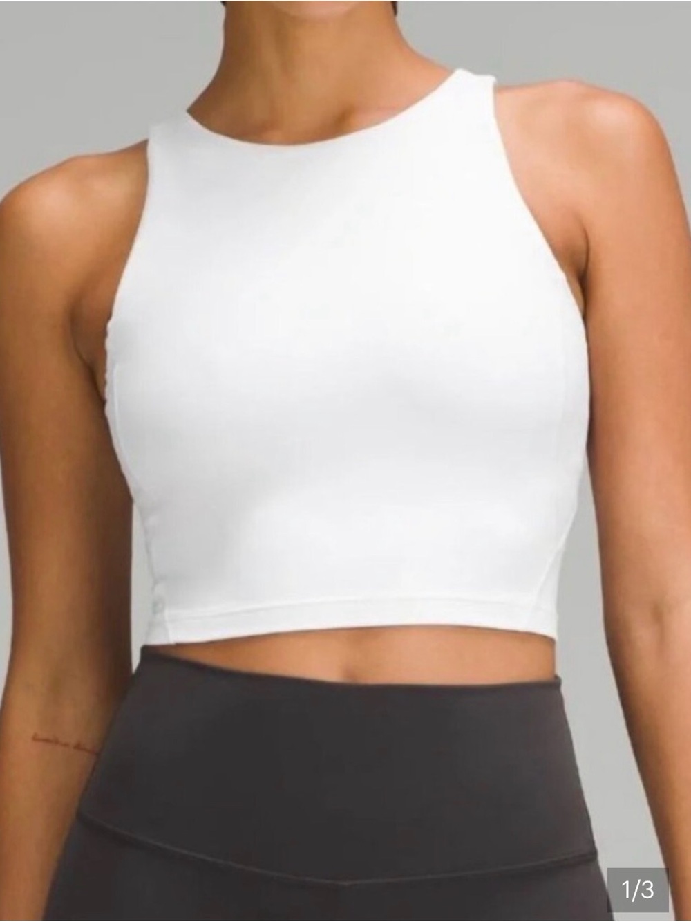 lululemon athletica White High-Neck Crop Tank